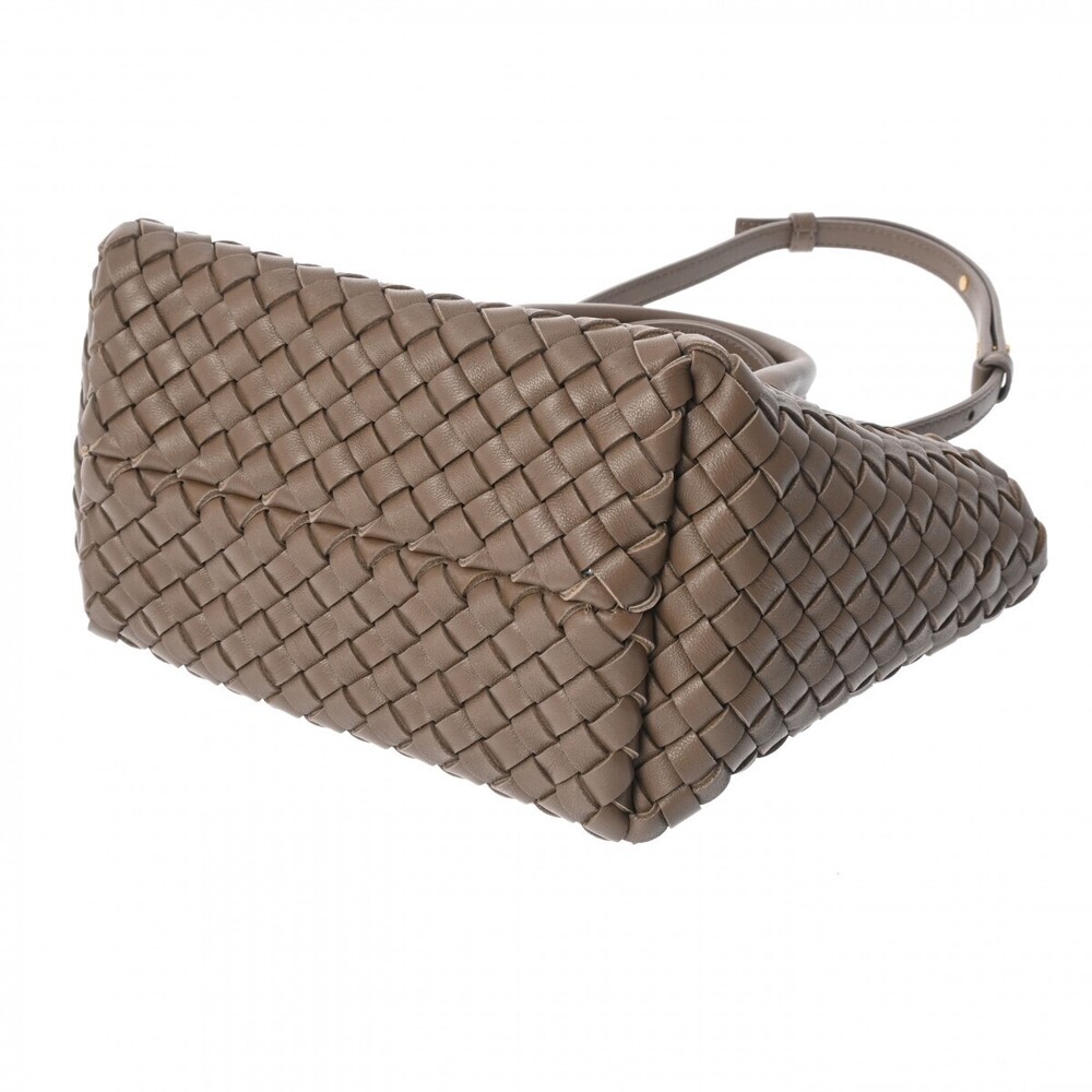 BOTTEGA VENETA Intrecciato Cabamini Taupe Gray Lambskin Handbag - Picture 4 of 9